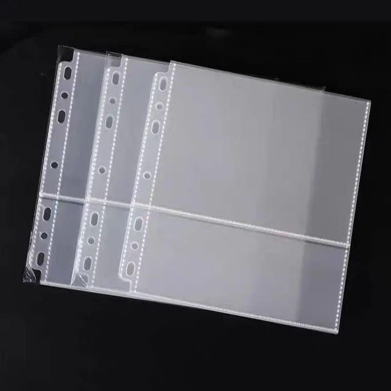 20pcs/Lot A5 Binder Sleeves Binder Photo Card Inner Pages Notebook Inner Page 2 Pockets Collect Book  Office School Supplies