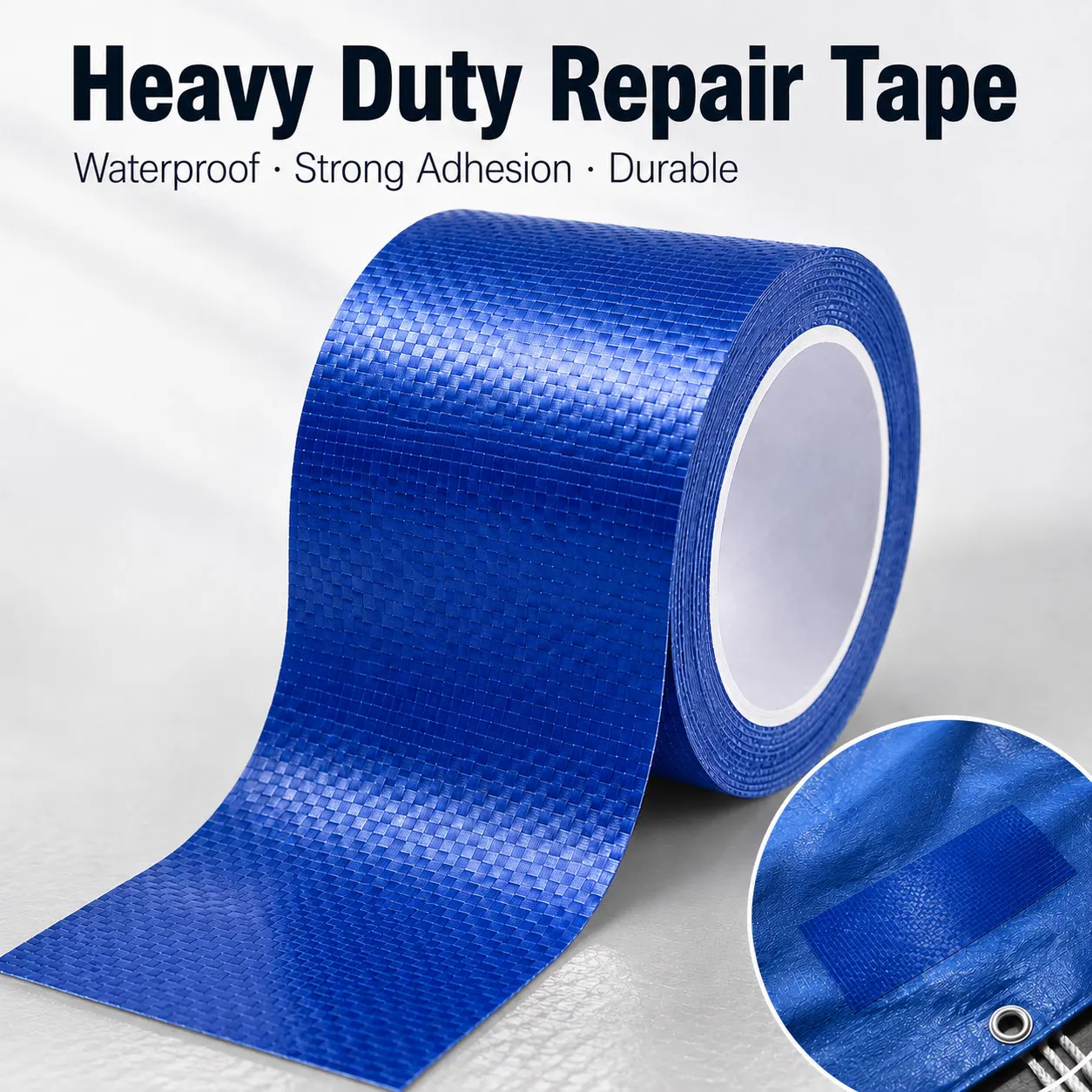 Heavy Duty Tarp Repair Tape Waterproof Woven PE Adhesive Tape for Tent Canopy Tarpaulin Hole Repair