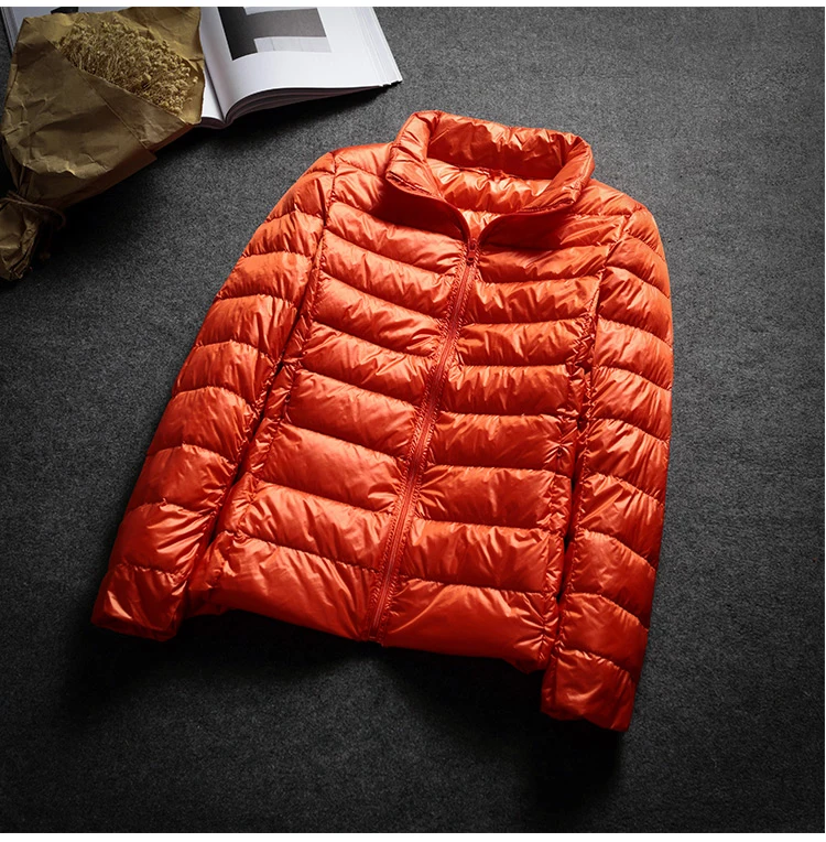 Schinteon Ultralight White Duck Down Jacket Spring Autumn Warm Slim Zipper Women Fashion Light Down Coat 13 Colors S-7XL
