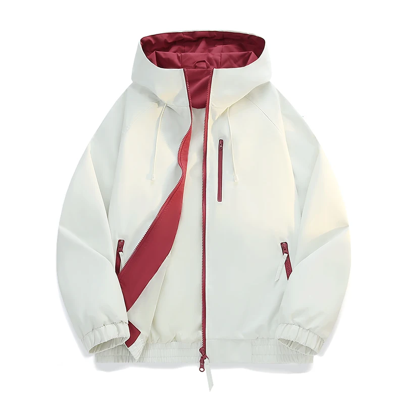 High-Quality Stylish Couple's Jacket Autumn New Arrival Three-Proof Hood Color Block Early Autumn Jacket Outerwear