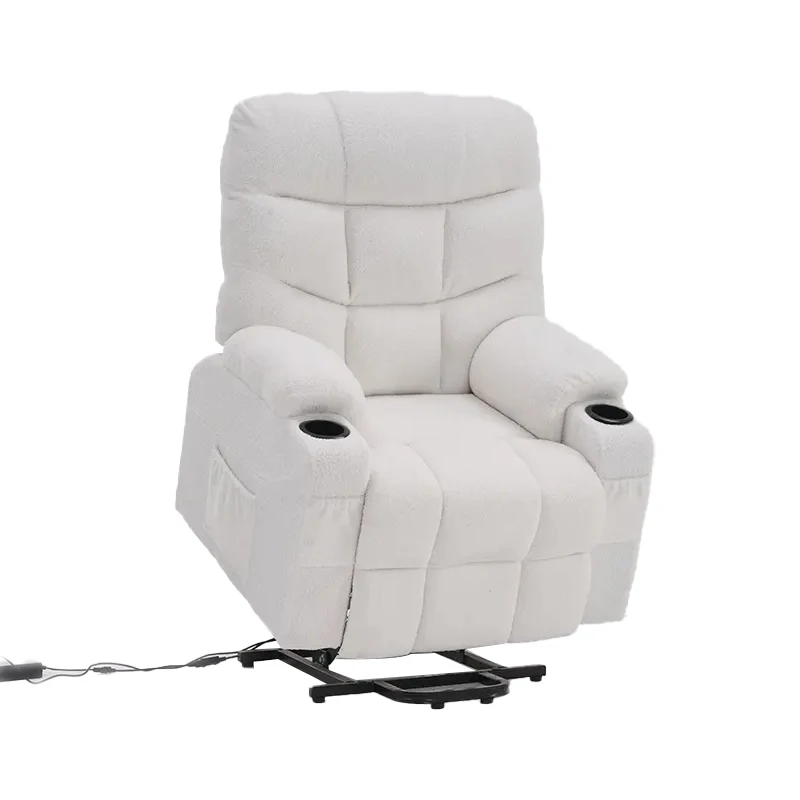 

Modern Wood Modular Design Electric Lift Fabric Reclining Sofa Single Motor Motion With 6 Points Massage And Heated
