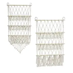 Stuffed Animals Toy Storage Hammock Hand-Woven Cotton Rope Hanging Organizer For Nursery Play Room Bedroom Kids Room