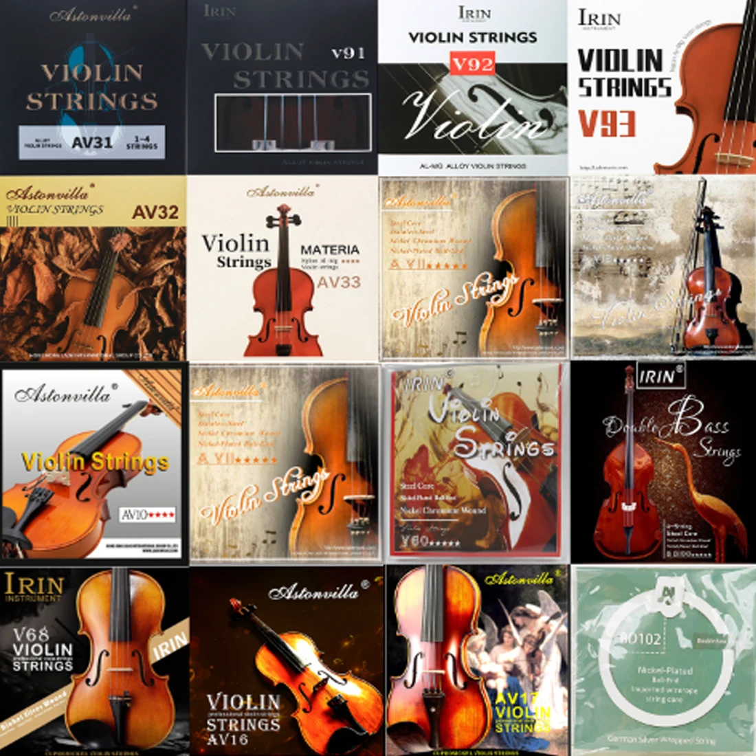 Cuerdas de violín/viola/violoncillo/violino para bajo IRIN, cuerdas de violín profesionales (E-A-D-G) enrolladas de níquel y plata para 4/4 3/4 1/2 1/4