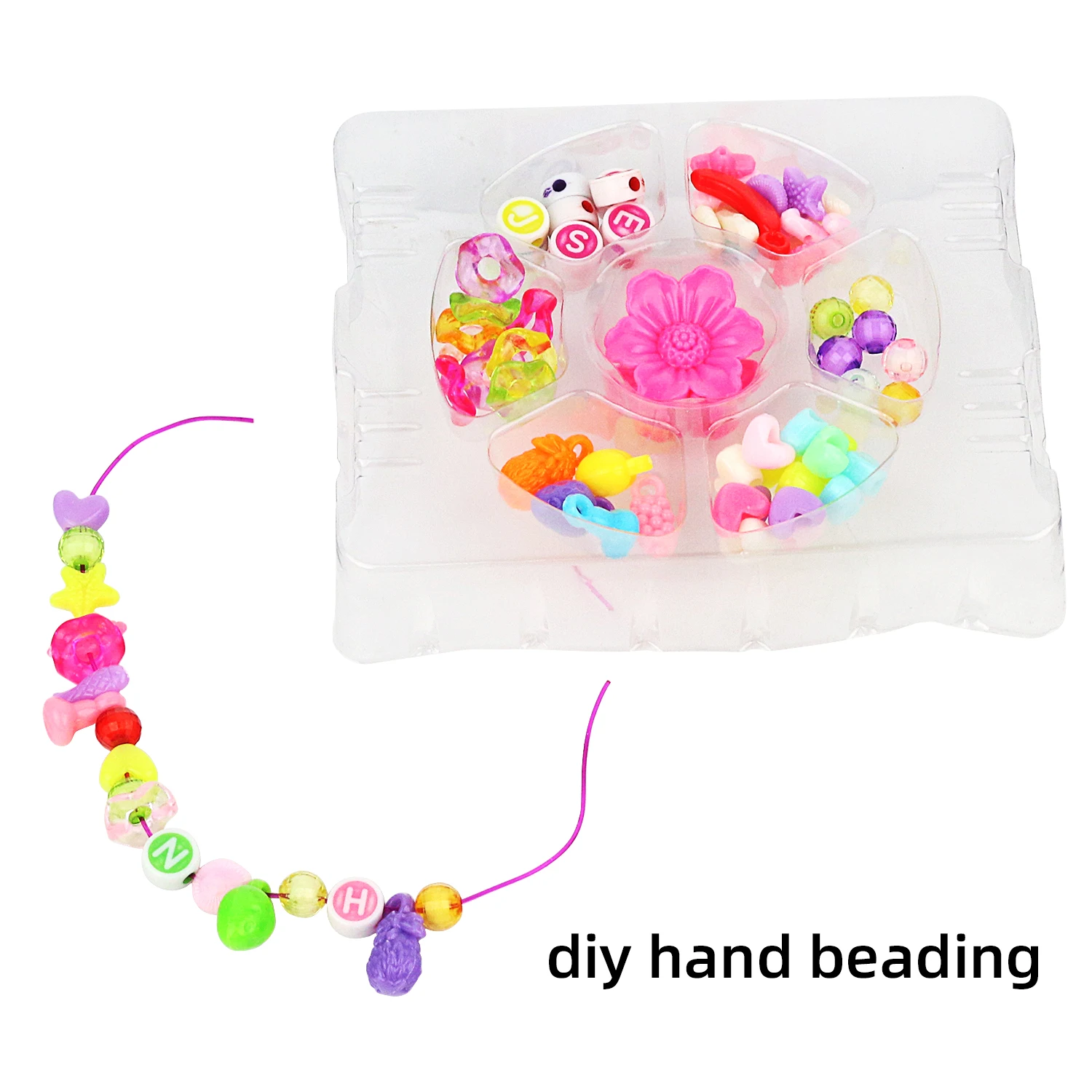 Handmade bead toys, DIY bracelets for girls, educational and creative jewelry materials, necklaces, bracelets, beads