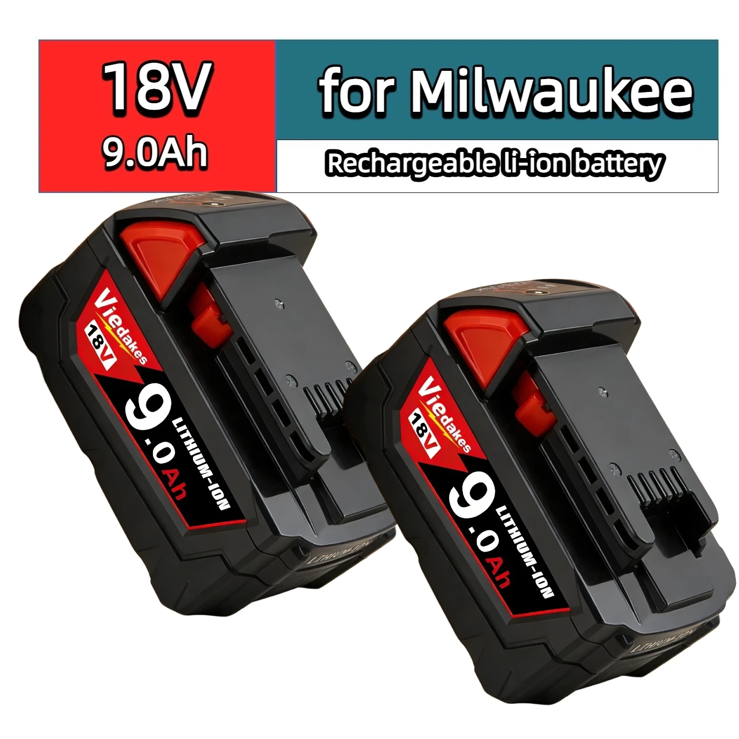 

Safe Stable 18V 9Ah 18650 Battery Viedakes Original for Milwaukee Battery M18 48-11-1850 XC