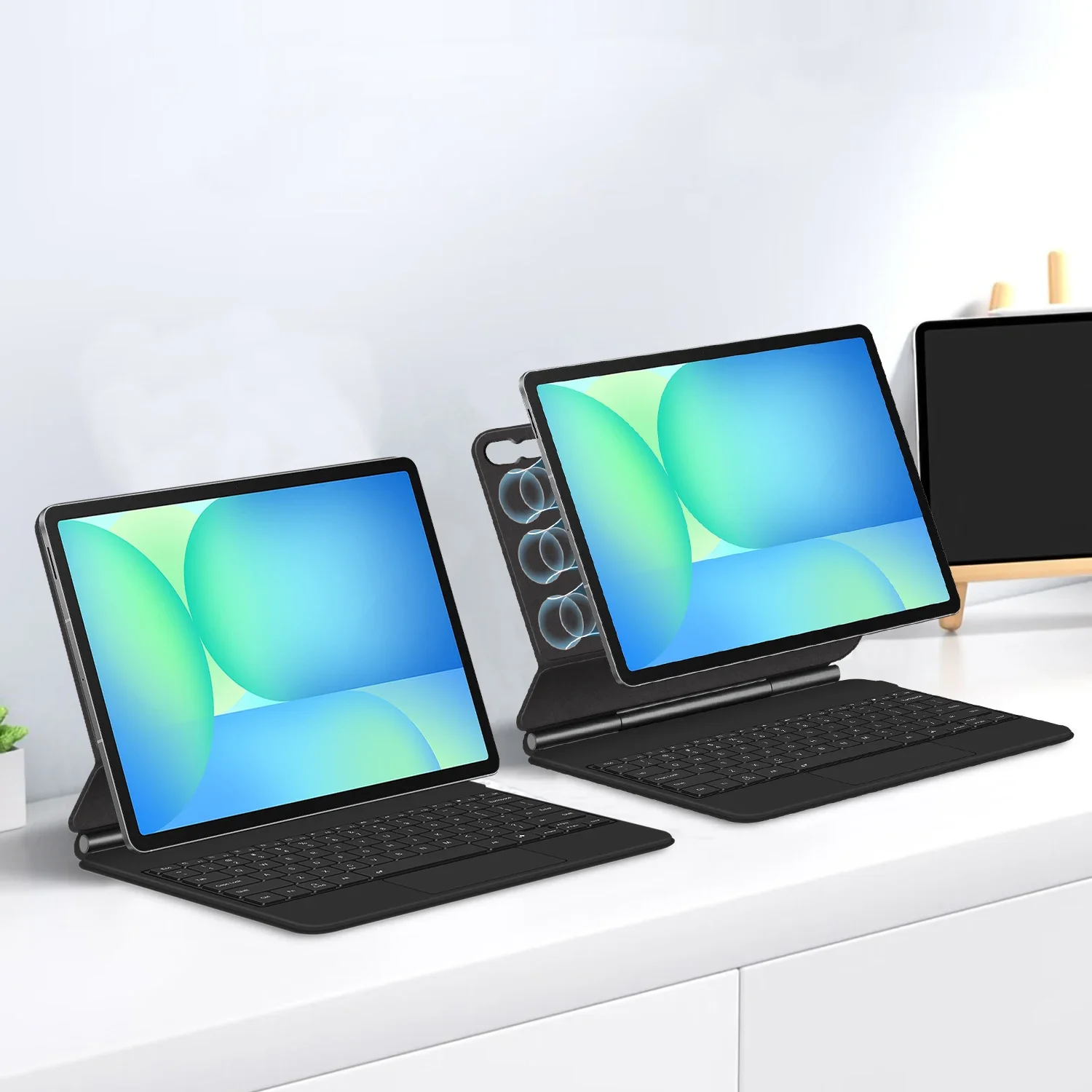 

Чехол с волшебной клавиатурой для Samsung Galaxy Tab S10 FE + 13,1 дюйма, чехол S10 FE Plus, 13,1 дюйма, 2025 г., умный чехол, мультисенсорная подсветка