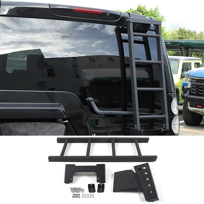 Aluminum Alloy Black Car Rear Tailgate Ladder Side Ladder for 04-16 Land Rover Discovery 3 LR3 Discovery 4 LR4 Car Climbing Tool