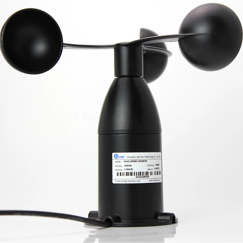 WS200 High Quality 4-20mA Wind Speed Sensor Anemometer with Analog Voltage Output Metal RS485 Modbus 3 Cup Anemometer
