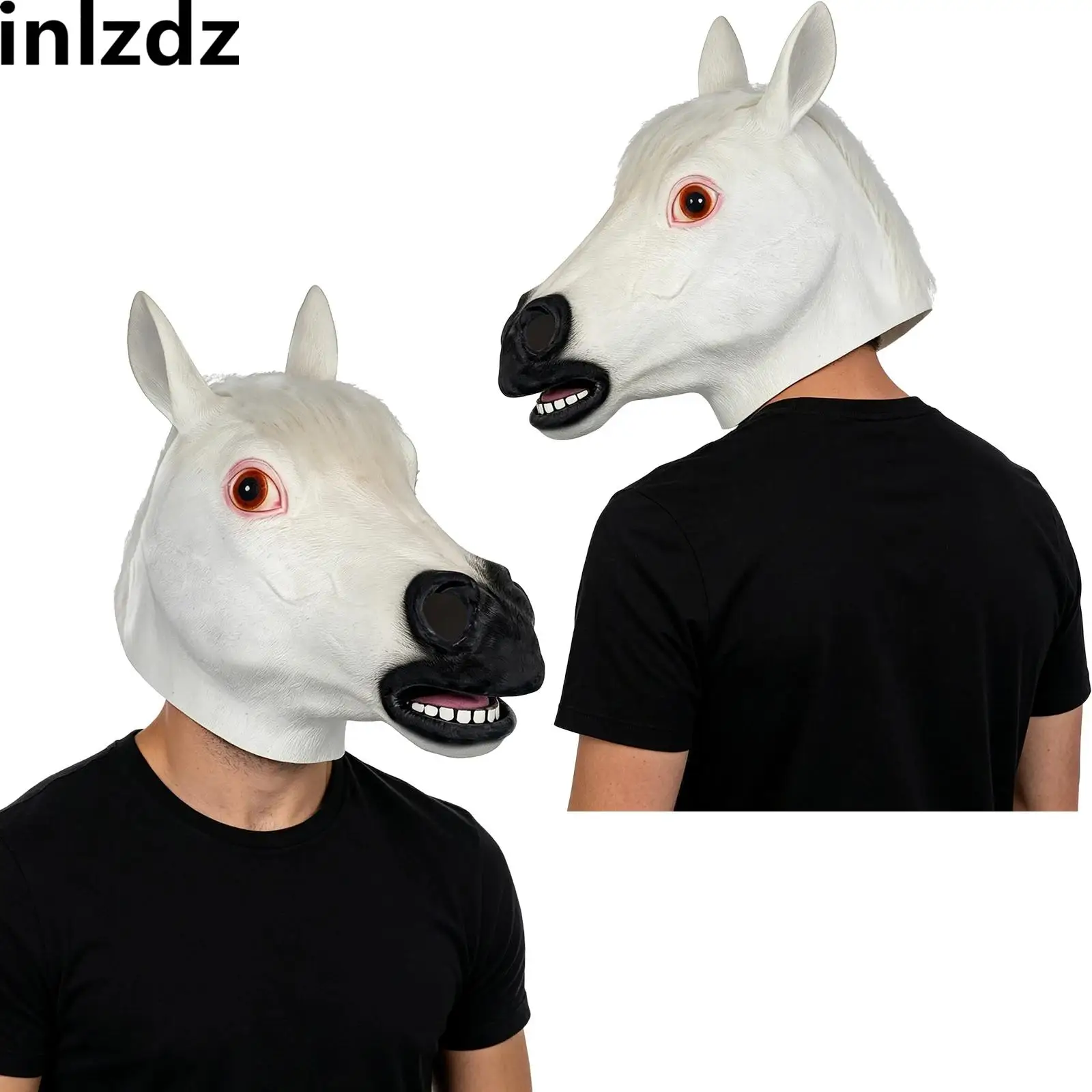 

Latex Horse Head Cosplay Mask Animal Halloween Costume for Halloween Cosplay Photo Booth Props Pranks Funny Gag Gift