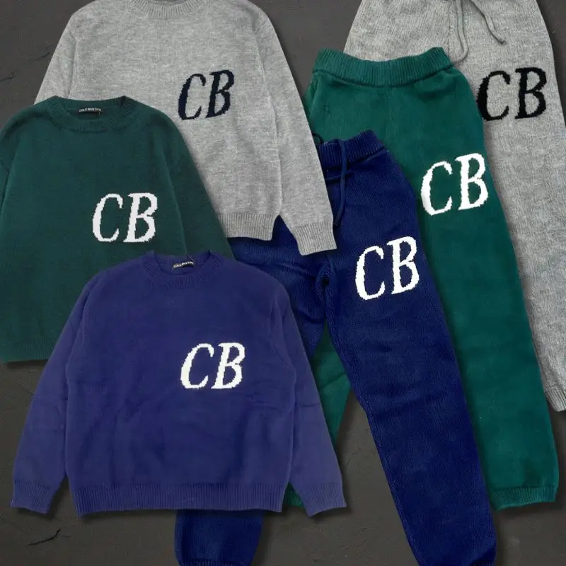 

Stock Oversize Men Women Winter CB Sweaters Letter Jacquard Loose Round Neck Pullover Fashion Casual Knitted Sweatshirts Pants