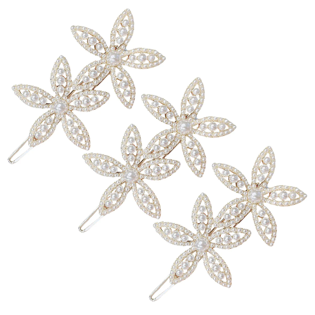 3 قطع مشبك شعر على شكل زهرة اللؤلؤ دبوس شعر غير قابل للانزلاق للنساء لحفلات الزفاف والحفلات الراقصة والارتداء اليومي هدية المهرجان