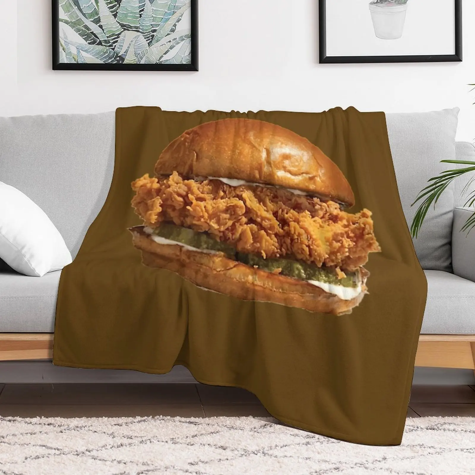 The famous chicken sandwich \t \t Throw Blanket Cozy Microfiber Throw Blanket for Home Bedroom