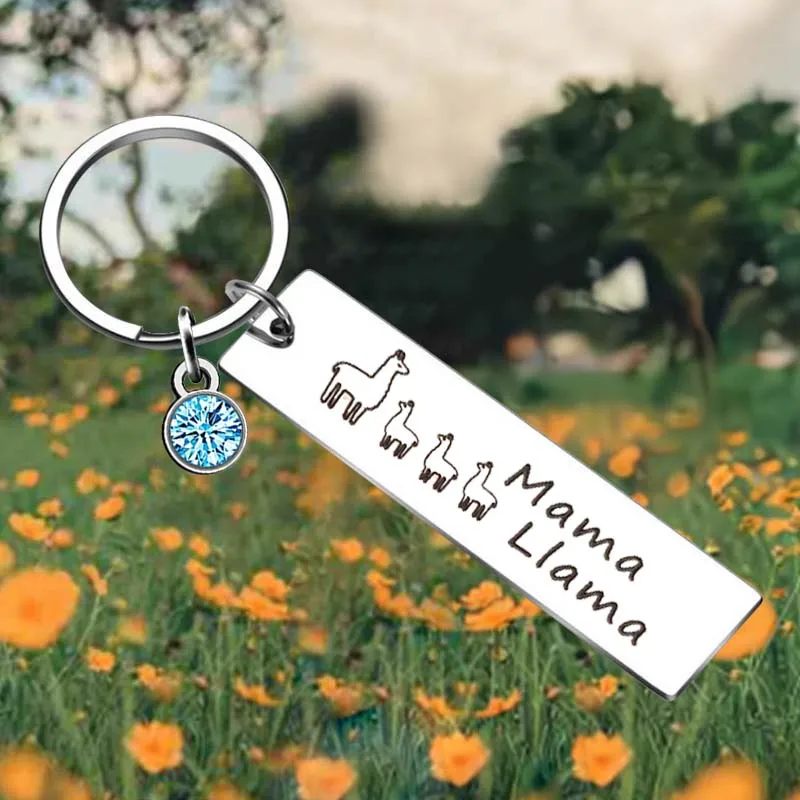 Mama Gift Mama Llama Key Chain Ring Alpaca Llama Jewelry keychains pendant Mother's Day Gift