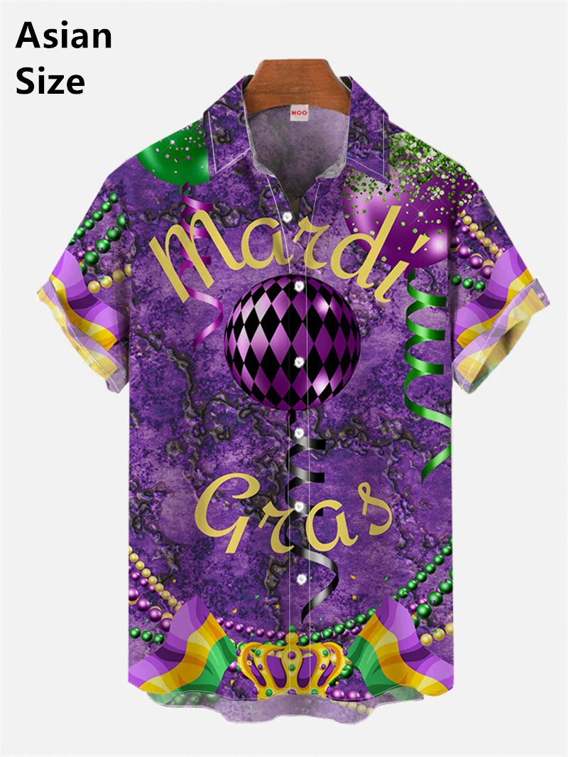 Mode Karneval Karneval 3D Druck Herren Shirts Kurzarm Frauen Kleidung Casual Hawaiian Shirt Urlaub Blusen Y2k Tops