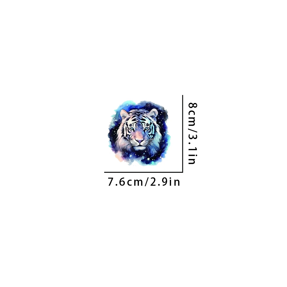 Starry Sky Constellation Tiger Iron on Patch Dtf Transfers Ready to Press Iron on Patches for Clothes Shirts Transfer DIY Sewing