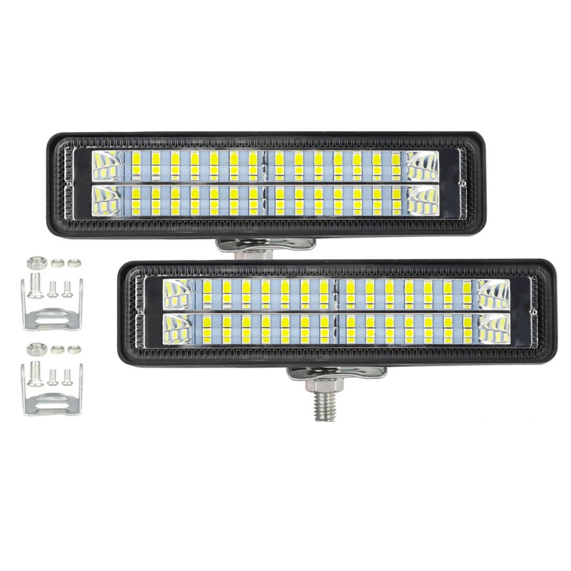 2 قطعة 28LED 84 واط شريط إضاءة العمل 12-24 فولت الكاشف محرك الضباب على الطرق الوعرة LED ضوء العمل ، فورد تويوتا SUV 4WD شعاع DRL الألومنيوم الخفيفة