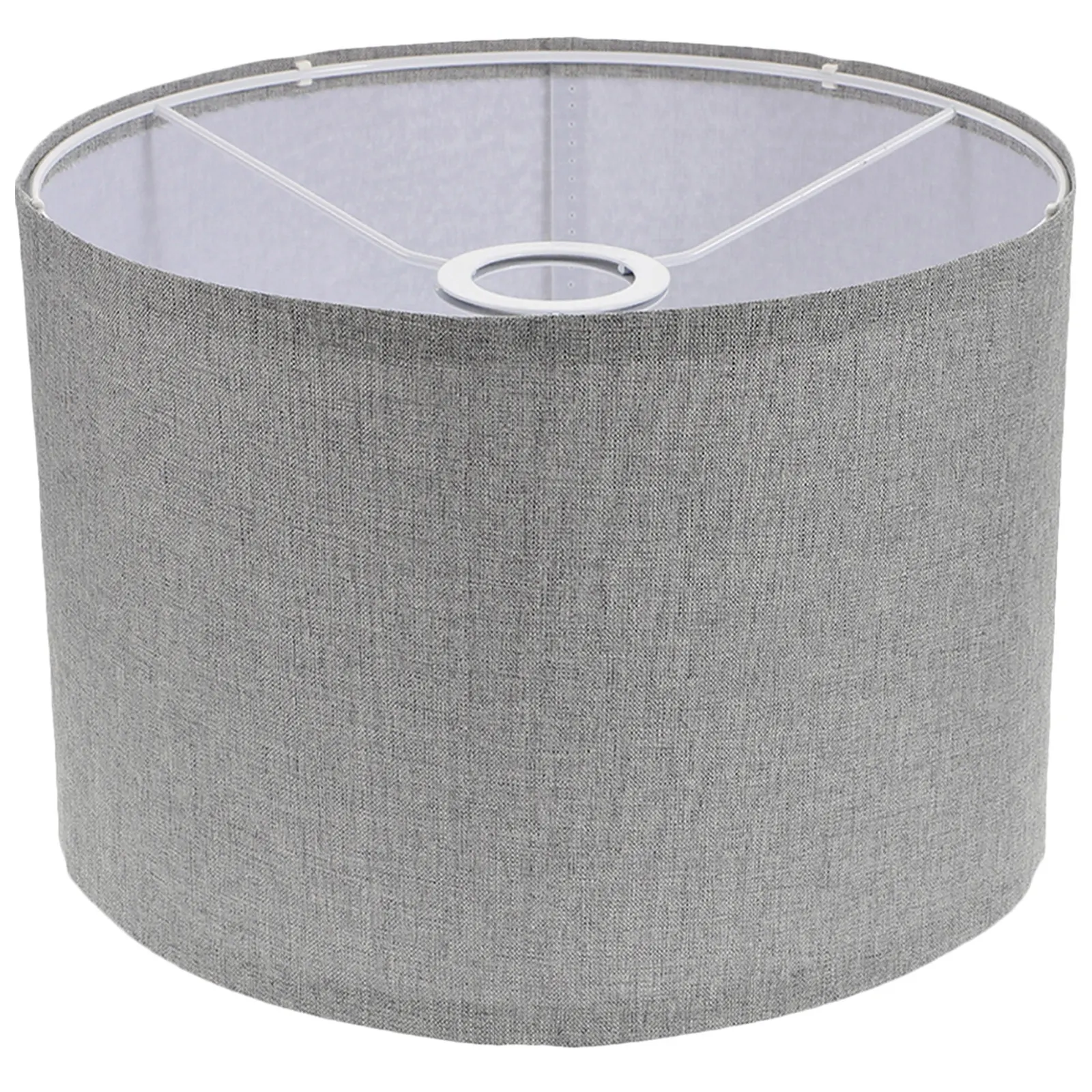 Lamp Shade Cloth Drum Fabric Lampshade Replacement Linen Shades for Bedside Grey Fabric-wrapped