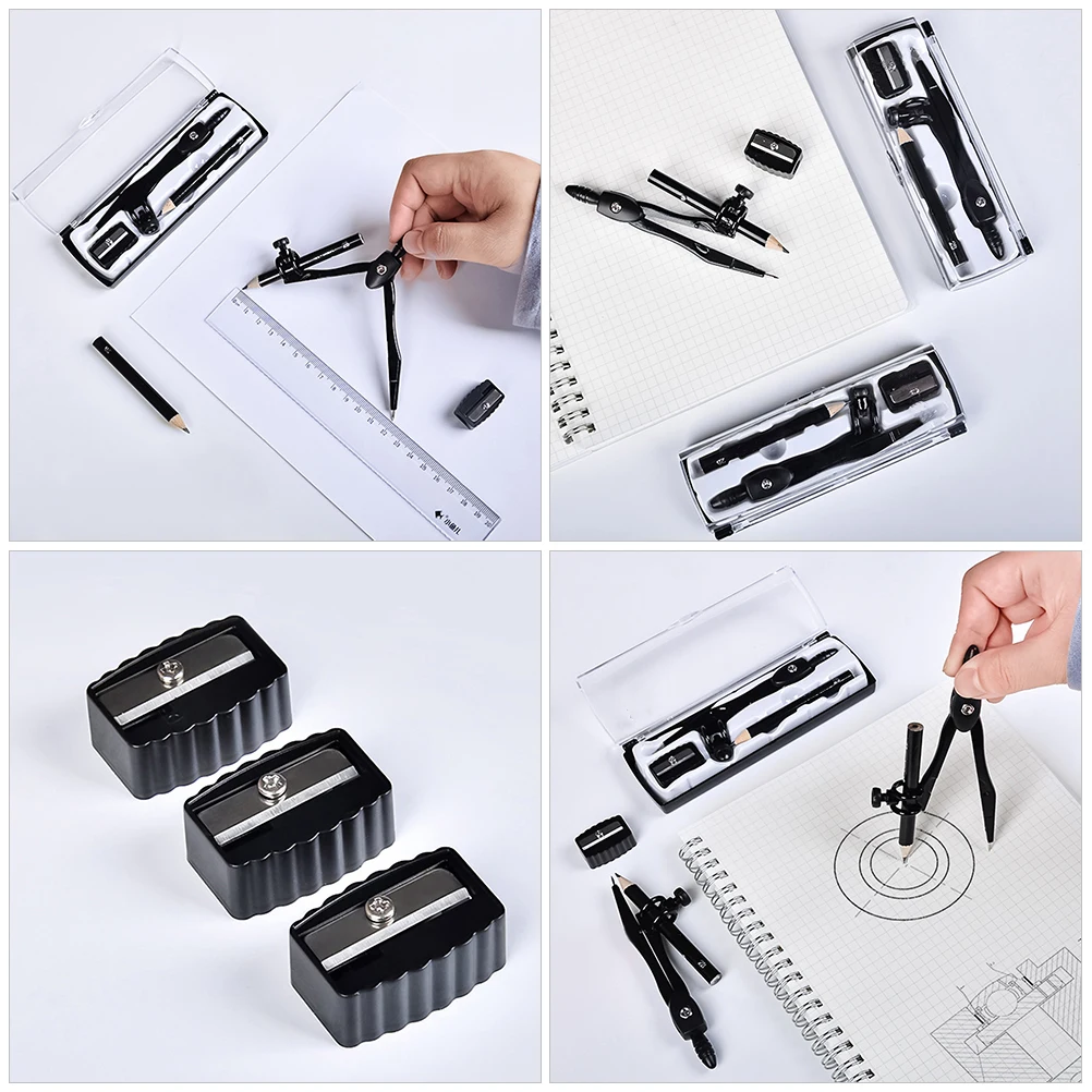 1Set Math Compasses Kit Reliable Drawing Tool for Geometry Drafting Accurate Tips for Lines Arcs Circles Student Essential