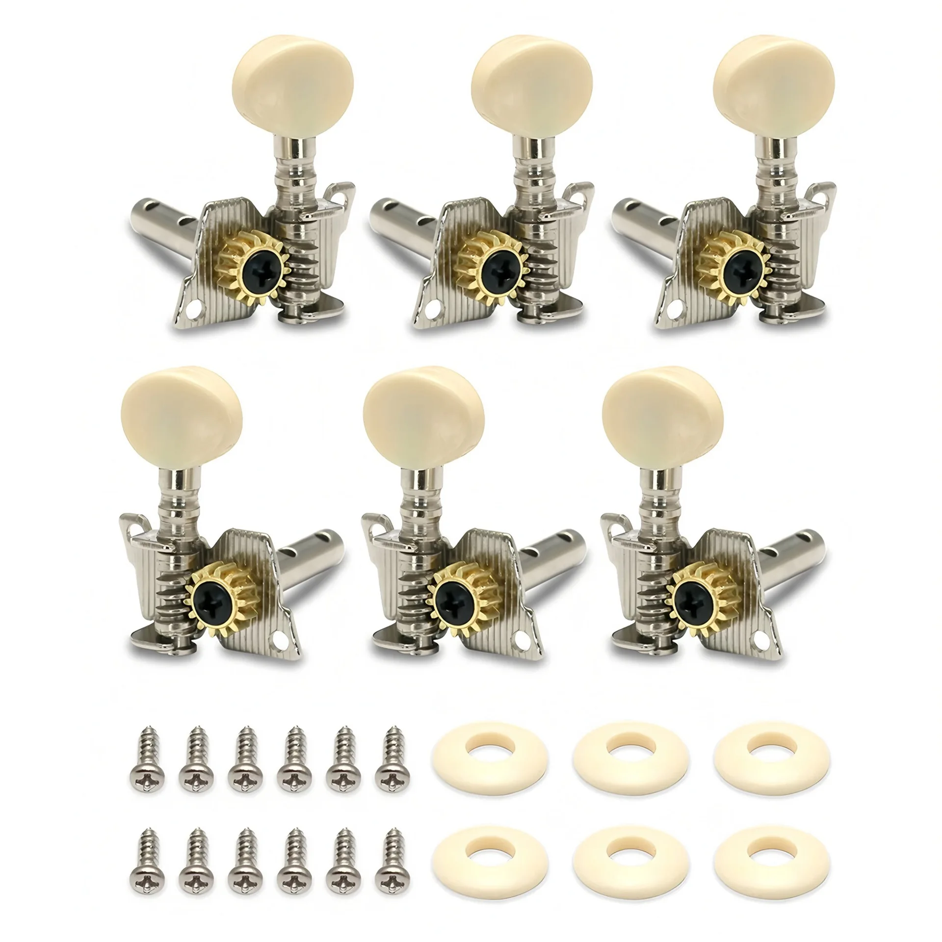 

Pack of 6 1:15 Classical Guitar String Buttons String Quasi Single Knob 3L + 3R