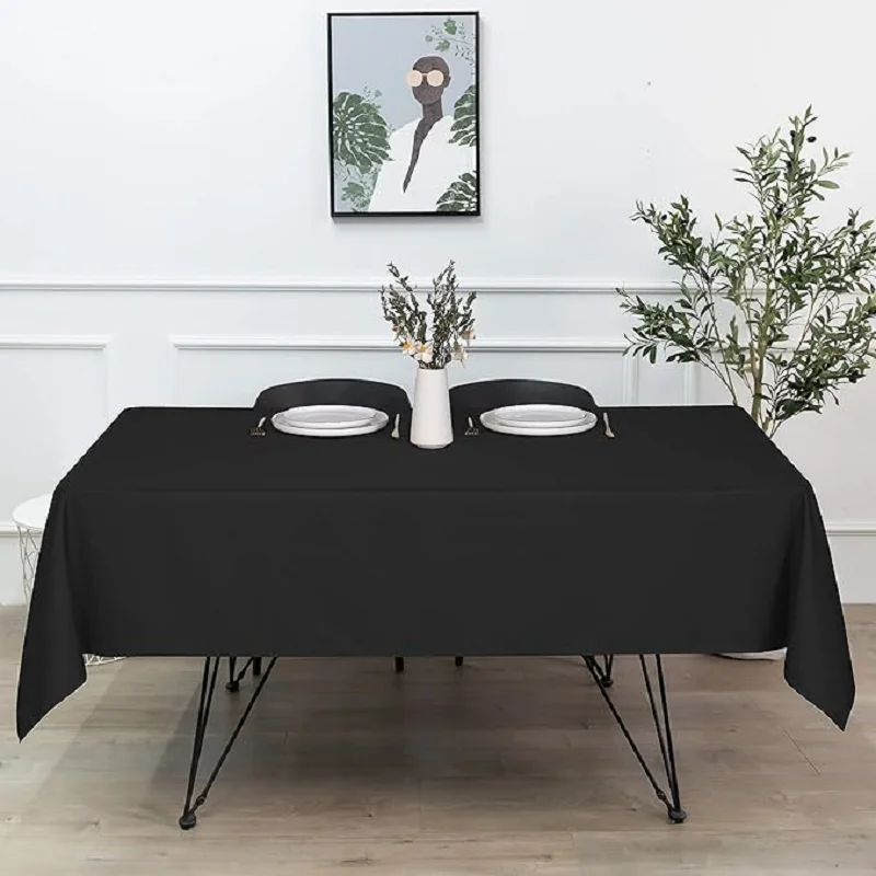 

Black Rectangular Tablecloth - 54 x 108 inches - Disposable tablecloths for meals, parties and other occasions.