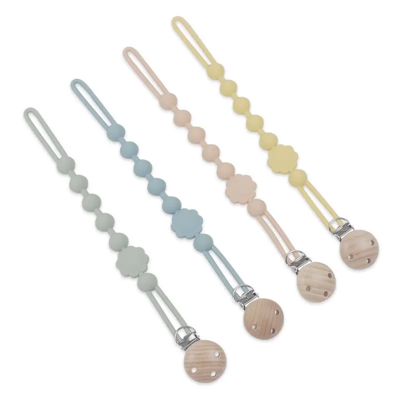 Soothing Pacifier Anti-chain Baby Stroller Teether Anti-loss Chain Baby Silicone Pacifier Clip Toy Biting Glue Lanyard