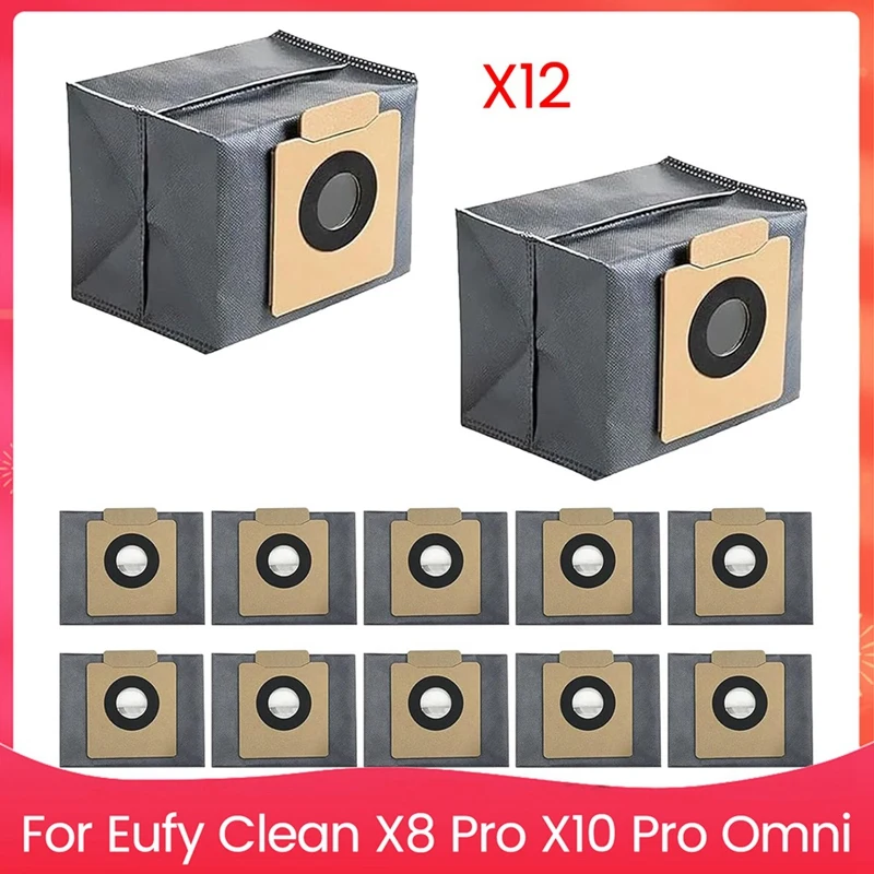 

ABWQ 12-Pack-Replacement-Dust-Bags-For-Eufy-Clean-X8-Pro-X10-Pro-Omni-Robot-Vacuum-Bags