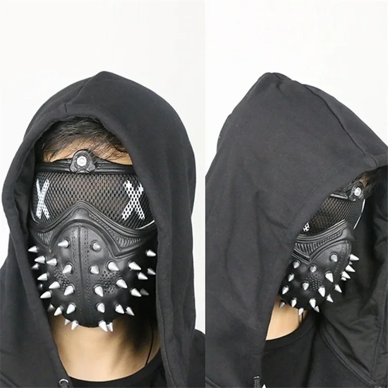 

Adult Masquerade Dress Up Mask Watch Dogs 2 Punk Style Mask Halloween Carnival Stage Performance Props
