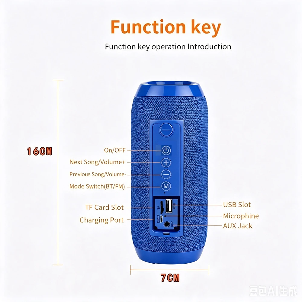 TG117 Wireless Bluetooth Speaker High Volume Outdoor portable Stereo Bass USB/TF view 7