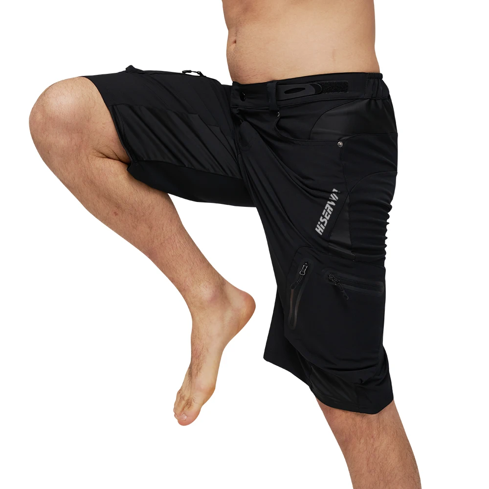 HISERWA, pantalones cortos para bicicleta de montaña para hombre, pantalones cortos para descenso multibolsectos, transpirables, sueltos, para Motocross, MTB, pantalones cortos para descenso BMX ATV