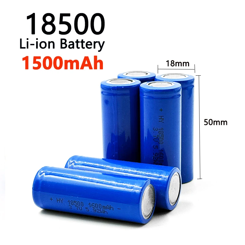 18500 1500 مللي أمبير 2025 جديد 18500 بطارية ليثيوم أيون قابلة للشحن 3.7 فولت 1500 مللي أمبير ، تستخدم للمصابيح الكاشفة ، بطاريات التحكم عن بعد #1