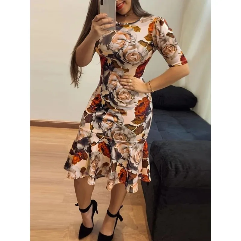 Nieuwe grensoverschrijdende zomer nieuwe retro veelzijdige mode bloemenprint dameskleding grensoverschrijdend