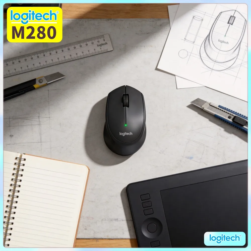 Logitech M280 Wireless Optical Mouse 1000 DPI Accurate Sensor 2.4Ghz 18-Month Battery For Laptop Office Mac