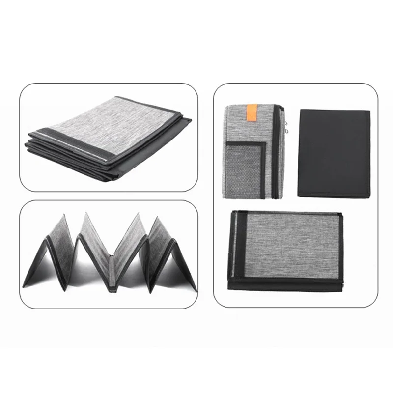 

A25F-Travel Litter Box For Cats, Fold Cat Litter Box With Lid, Portable Cat Box With Zipper & Hard Bottom