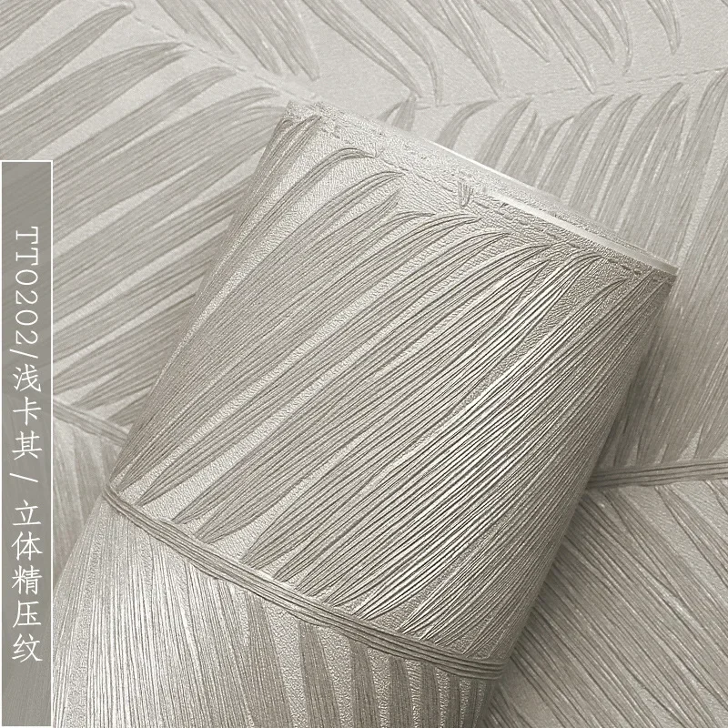 3D stereo Nordic style modern minimalist bamboo leaf color green plant ins wallpaper bedroom living room background wallpaper.