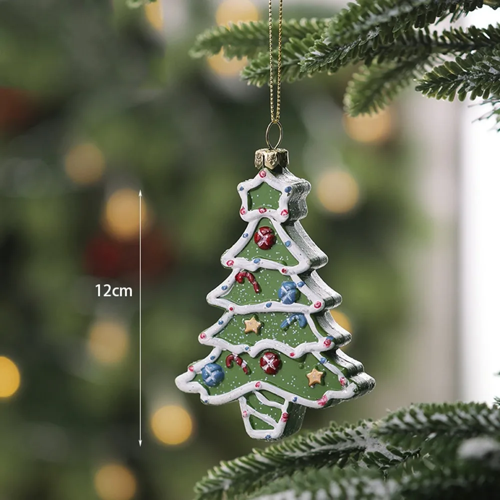 Plastic Christmas Hanging Pendants Multicolor Mailbox Plane Drop Ornaments Cane Drum Xmas Tree Wreath Xmas Tree Decorations