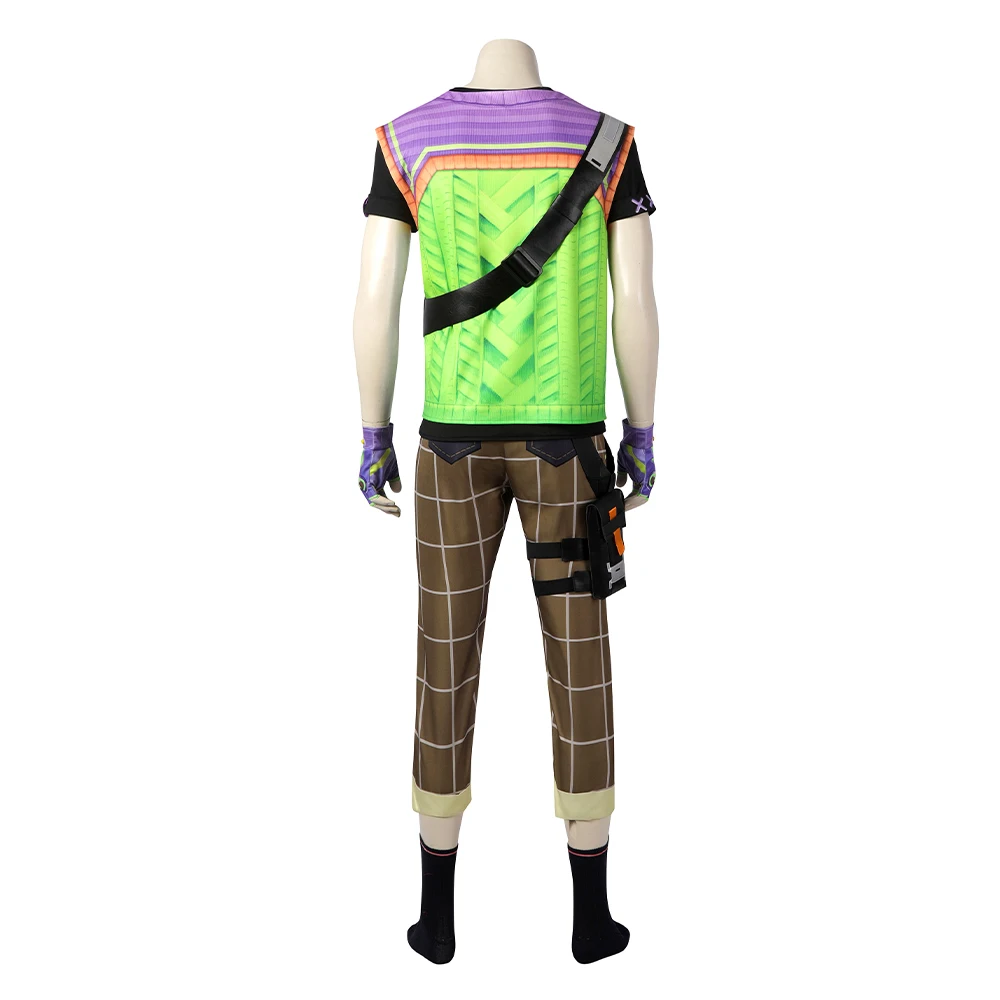 Gekko Cosplay Anime Costume VALORANT Role Play T-shirt Pants Belt Outfits Men Casual Outfits Halloween Carnival Party Suit