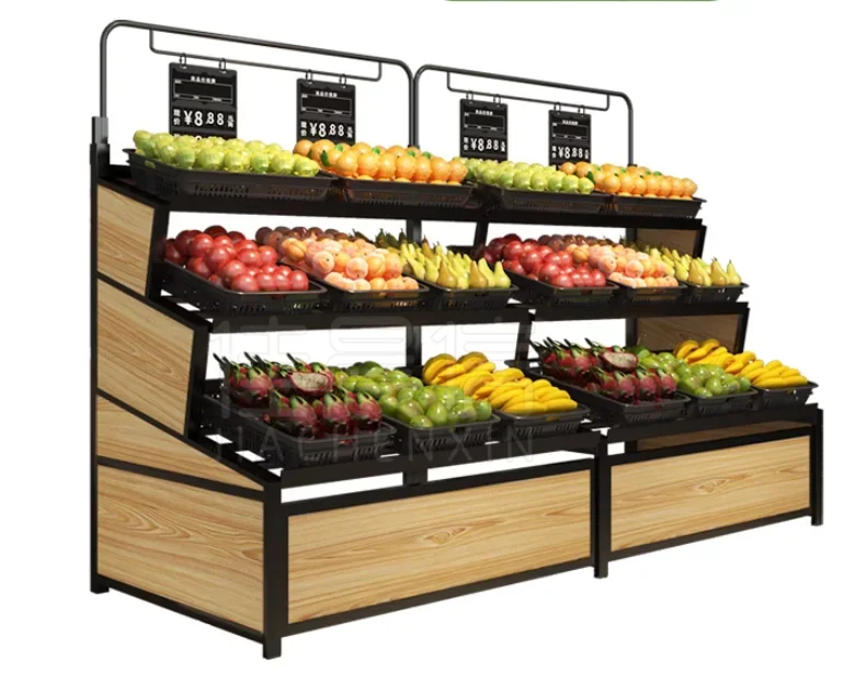 Fruit and vegetable shelves, shopping malls, supermarkets, vegetable shelves, fruit stores, vegetable stores, display shelves