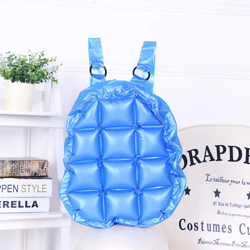 Zaino carino gonfiabile in Pvc borsa da scuola di grande capacità borsa da scuola impermeabile borsa da spiaggia Color caramella borsa da scuola per