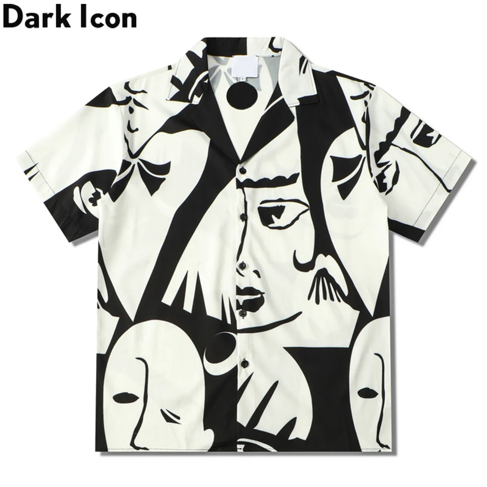 Dark Icon Printed Vintage Street Men\'s Shirt Summer Polo Shirts Man Male Top