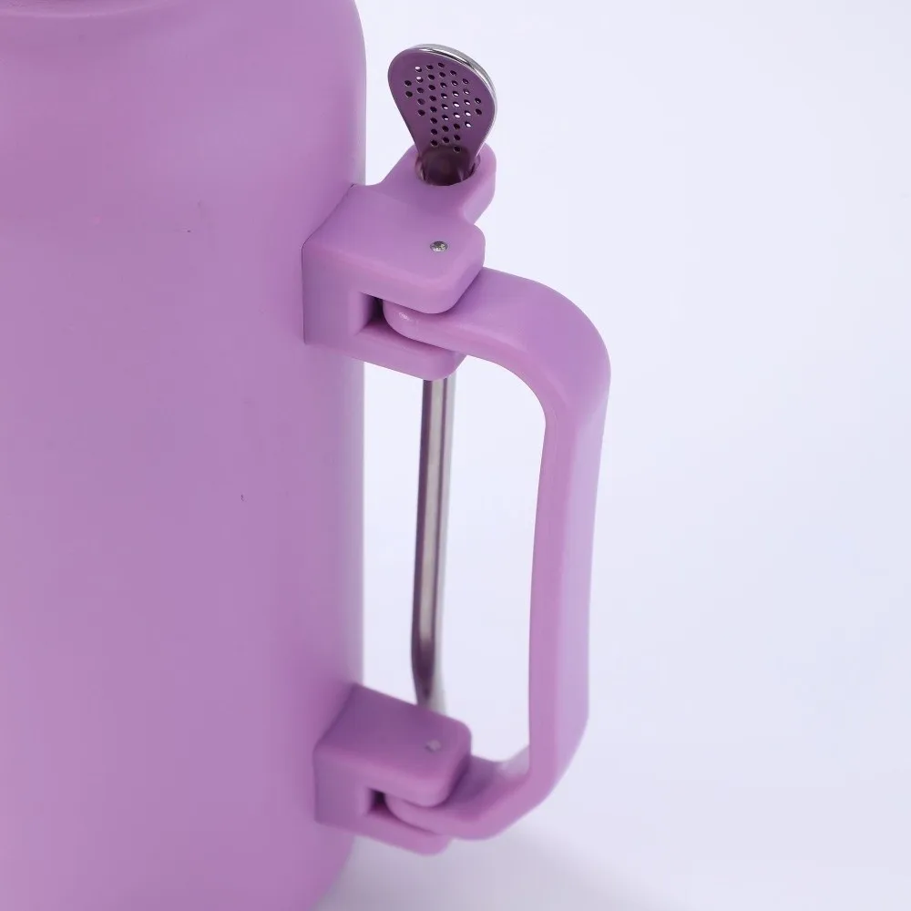 Portable Stainless Steel Insulated Bottle 1200ml Large Capacity Vacuum Flask Leak Proof with Straw Spoon Beverage Container