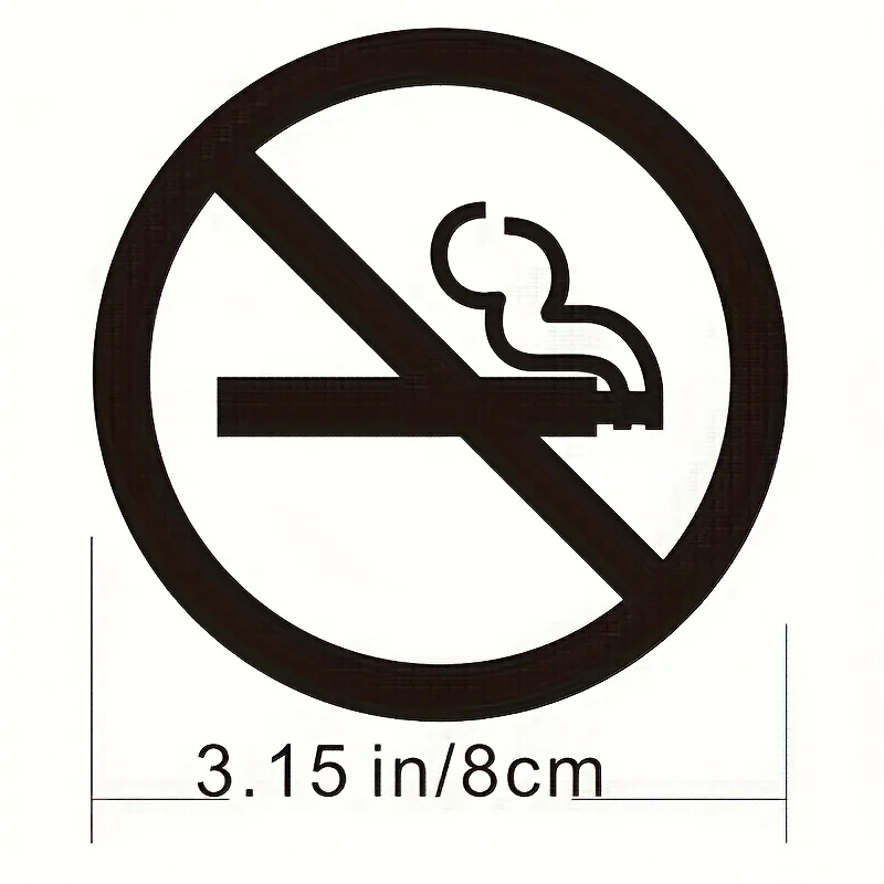 Acrylic No Smoking Sign Black Smoke Free Symbol Indoor Warning Plaque For Office Mall Restaurant Public Places Non Smoking Area