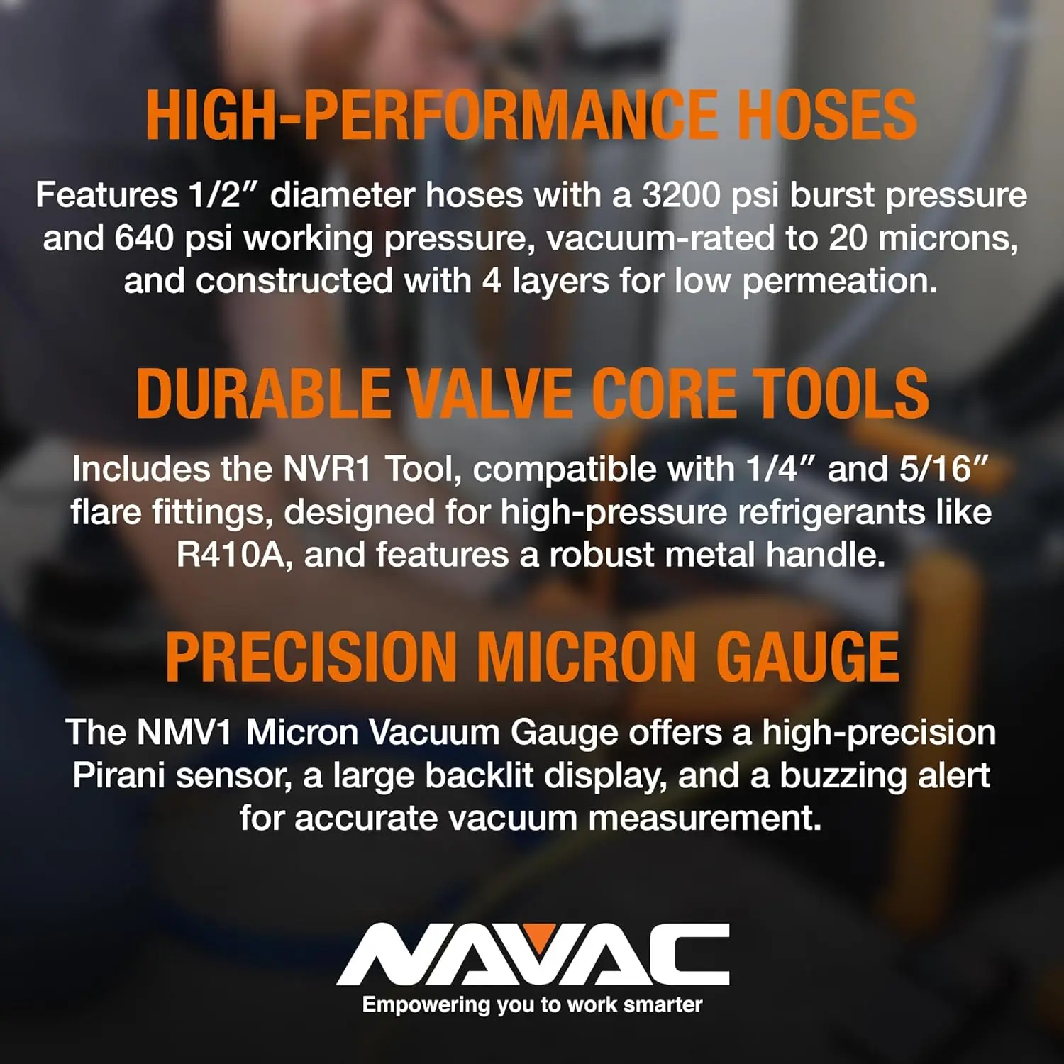 Rapid Evacuation Kit - Valve Core Removal Tool Set with 1/4″ & 5/16″ VCRT, 3/8″ to 1/4″ & 1/2″ to 1/4″ Fittings, Mic