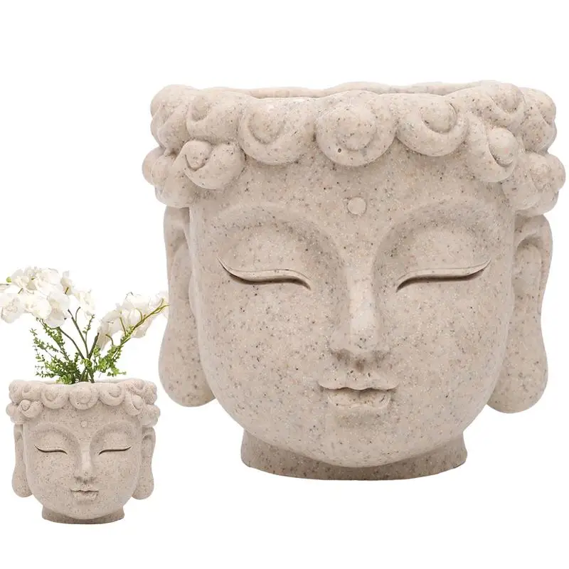 Buddha Head Planter Buddha Succulent Planter Pot Reusable Head Flower Plant Pot Garden Head Planter For Cacti And Small Potted