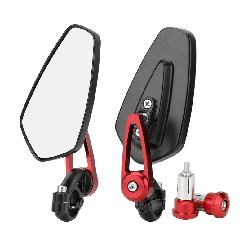 Universal Motorcycle Bar End Side Rearview Mirror Motorbike Bike Handlebar Rear View Mirrors Aluminum 7/8