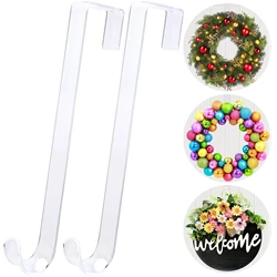 1/2/4Pcs Christmas Door Hooks Xmas Clear Wreath Hook Frontdoor Welcome Sign Hangers Navidad Decoration Holder Home Supplies