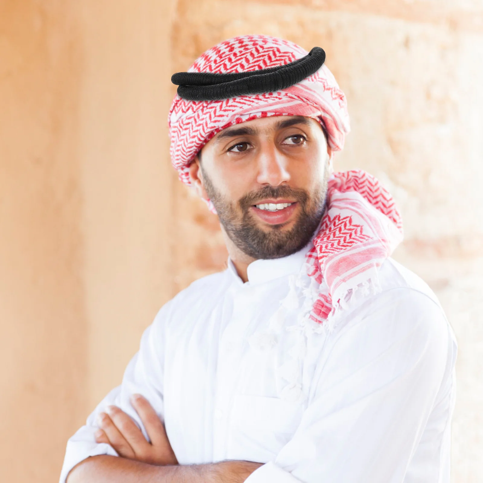 1 زوج الرجال الحجاب العربي هيرباند تصميم بسيط وقت طويل استخدام العملي الشرق الأوسط عمامة عقال الرجال العربية عمامة عقال