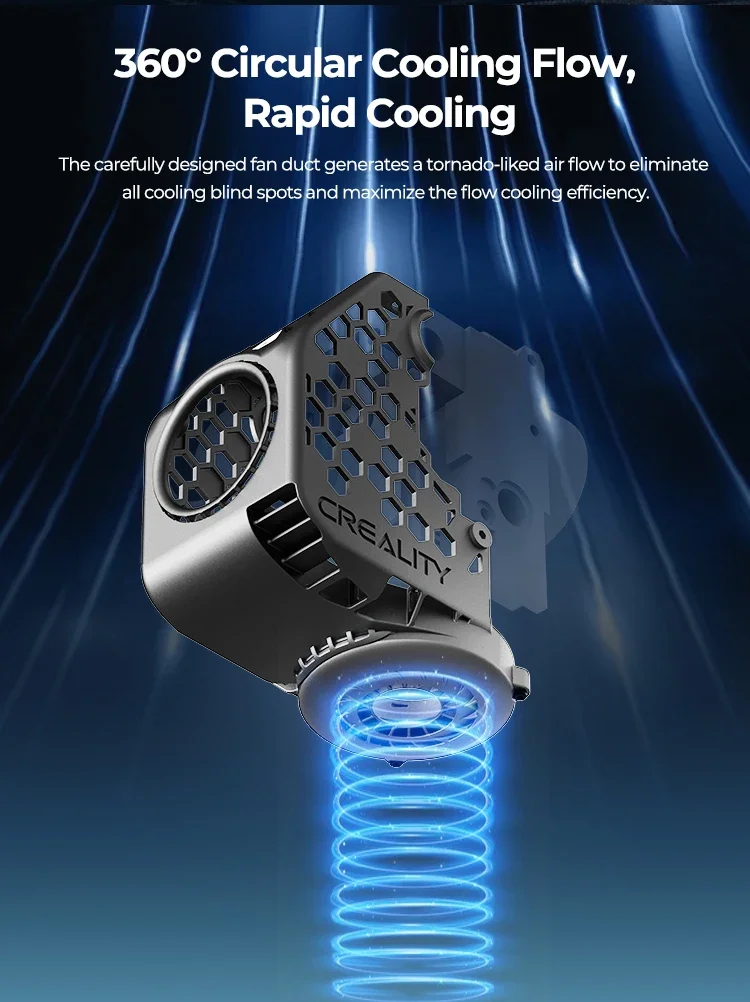 Creality X BEN2C Nautilus Lüfterkanal für K1 Max oder K1C/K1 SE 3D-Drucker, 360° ° Kreisförmiger Kühlstrom, schnelle Kühlung, 3D-Druckerteile – Detail 3