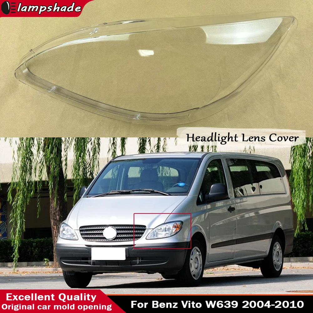 

For Benz Vito Viano W639 2004-2010 Front Headlight Cover Transparent Lamp Shade Headlamp Lamp Shell Replace Original Lampshade