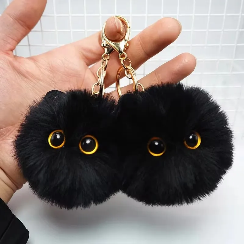 10pcs/setCute Plush Keychain Cartoon Cat Toy Pendant Keyring For Women Bag Ornament Car Key Chain lovely Girls Gifts Accessories