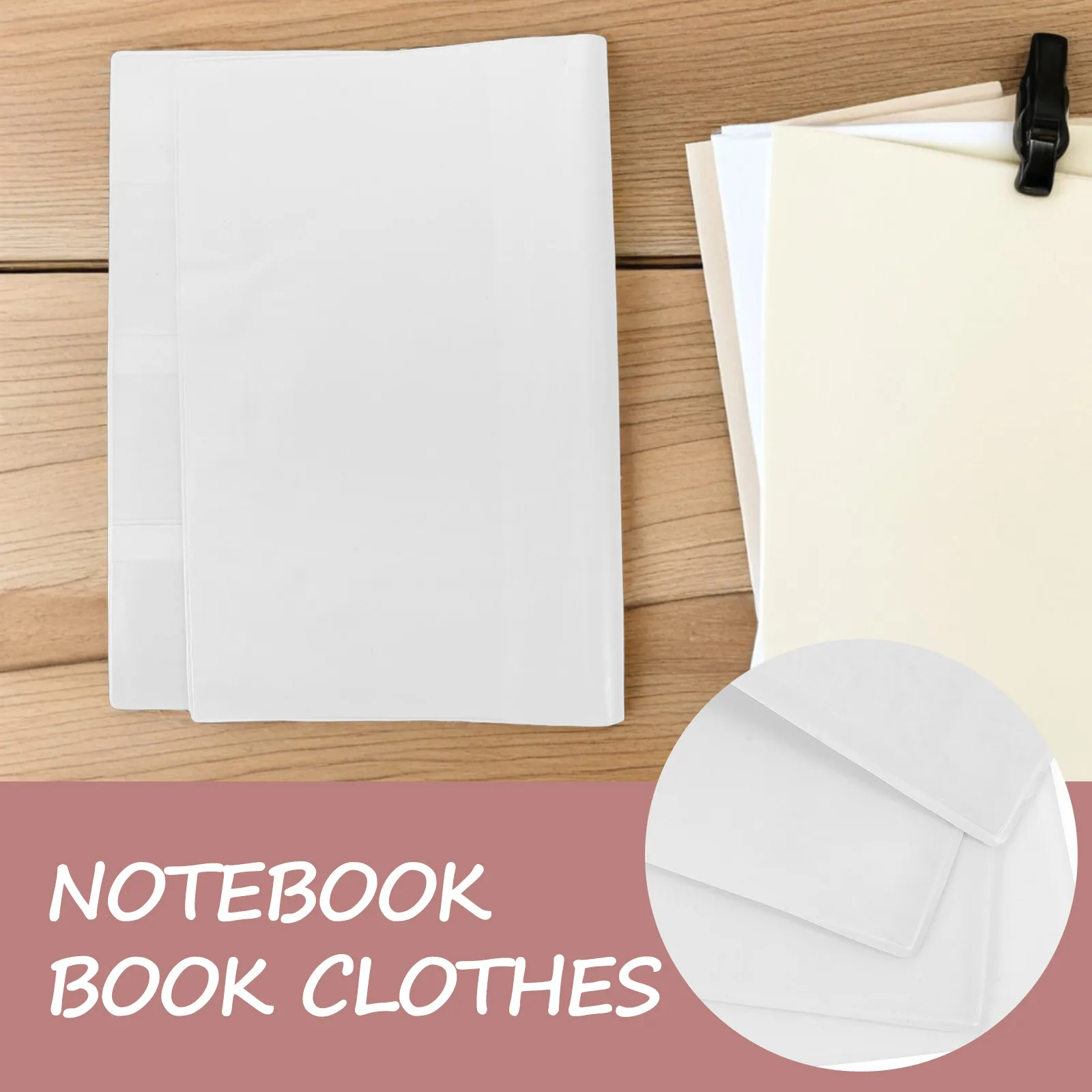 4Pcs Transparent PVC Book Cover Sleeve A5 Notebook Journal Planner Cover Protective Waterproof Lightweight Portable Reusable
